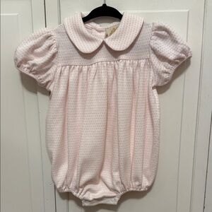 TBBC 12m-18m Adaire Darien Dot Bubble Pink Baby Romper with Peter Pan Collar NWT